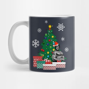 Arnie Around The Christmas Tree Arnold Arnie Retro Japanese Schwarzenegger Mug